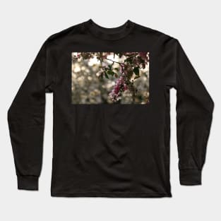 Pink flowers against a bokeh background Long Sleeve T-Shirt